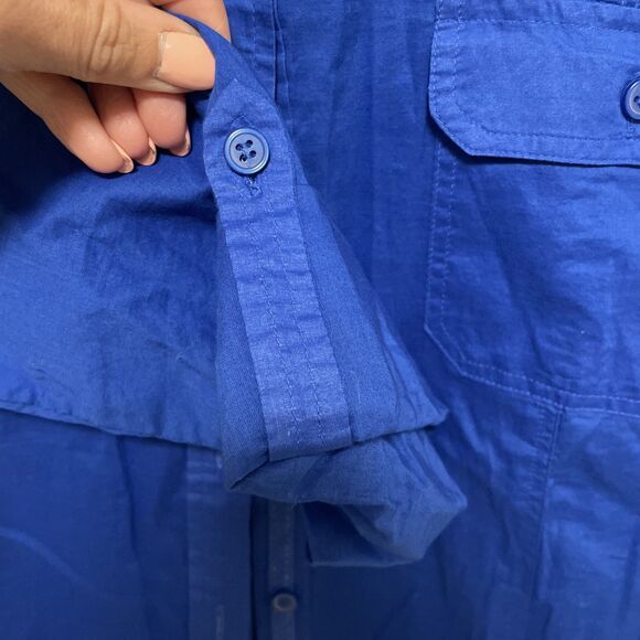 Chico’s Women’s Blouses Size 1 Med. Pullover Knit 3/4 Sleeve Blue Button Up Lot - Picture 10 of 12